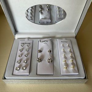 Covington Necklace & Stone Embellished Stud Earrings Set, Stone